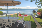 Severn Muskoka Cottage rentals  Orkney Beach 1 on McPhee Bay Lake Simcoe Outside deck shot